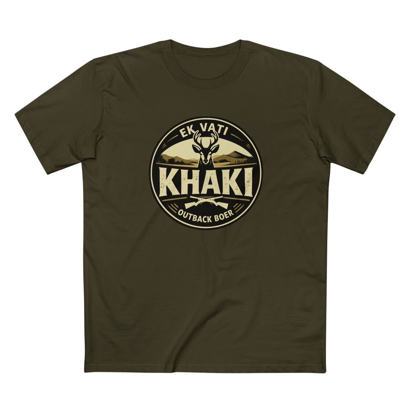 Khaki Outback Tee — EK Vati KHAKI Badge Shirt