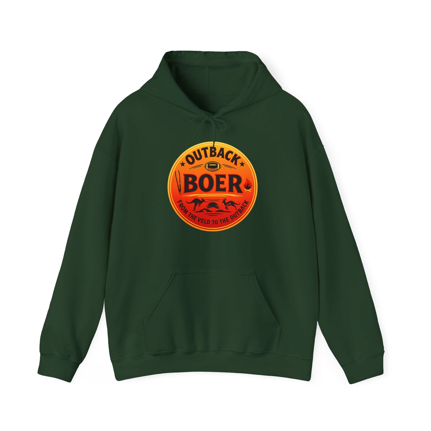 Outback Boer Logo Hoodie – Australian Outback Vintage Badge Sweatshirt