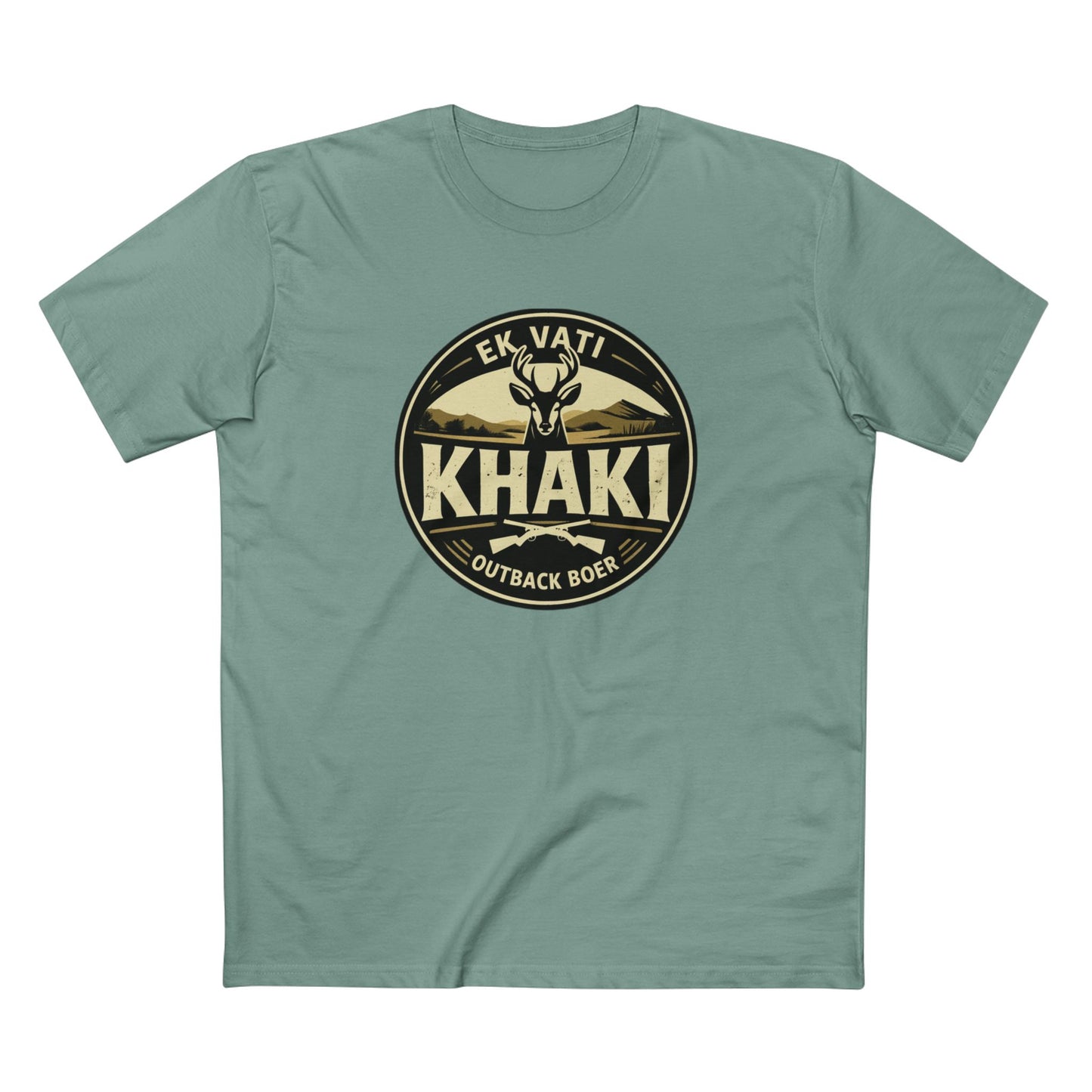 Khaki Outback Tee — EK Vati KHAKI Badge Shirt