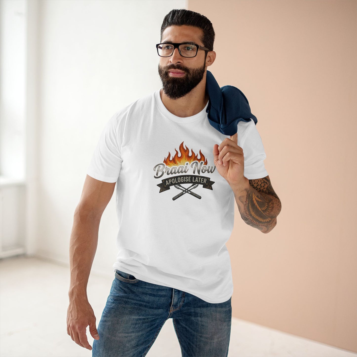 Braai Now Apologise Later T-Shirt —