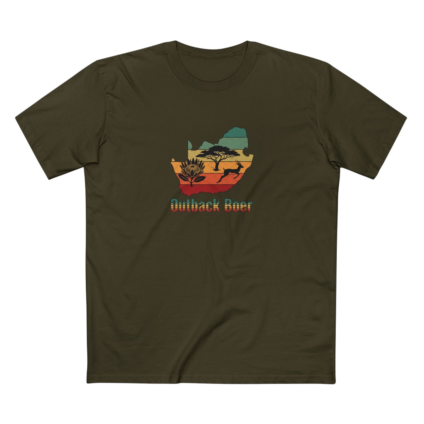 South Africa Silhouette Tee — Sunset Safari Map Graphic