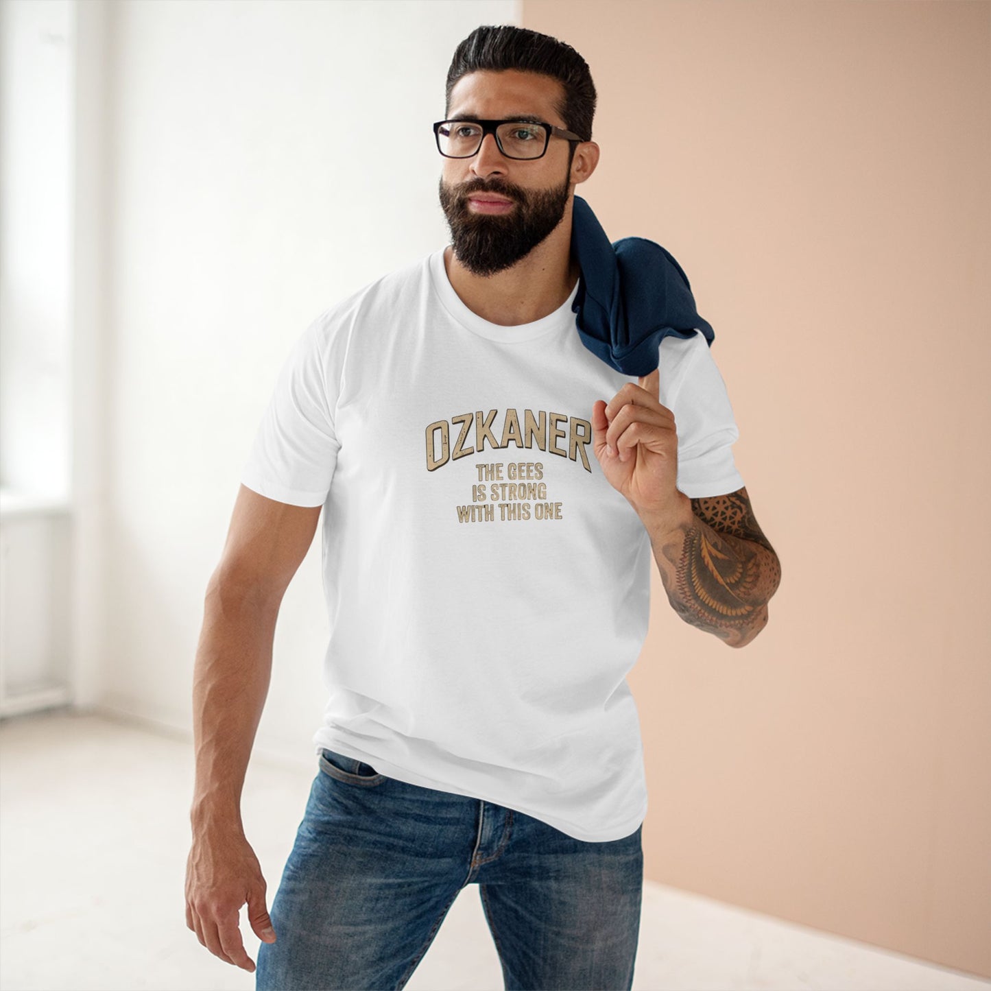 OZKANER Strength Tee — "The Ones Be Strong With This One" Cream
