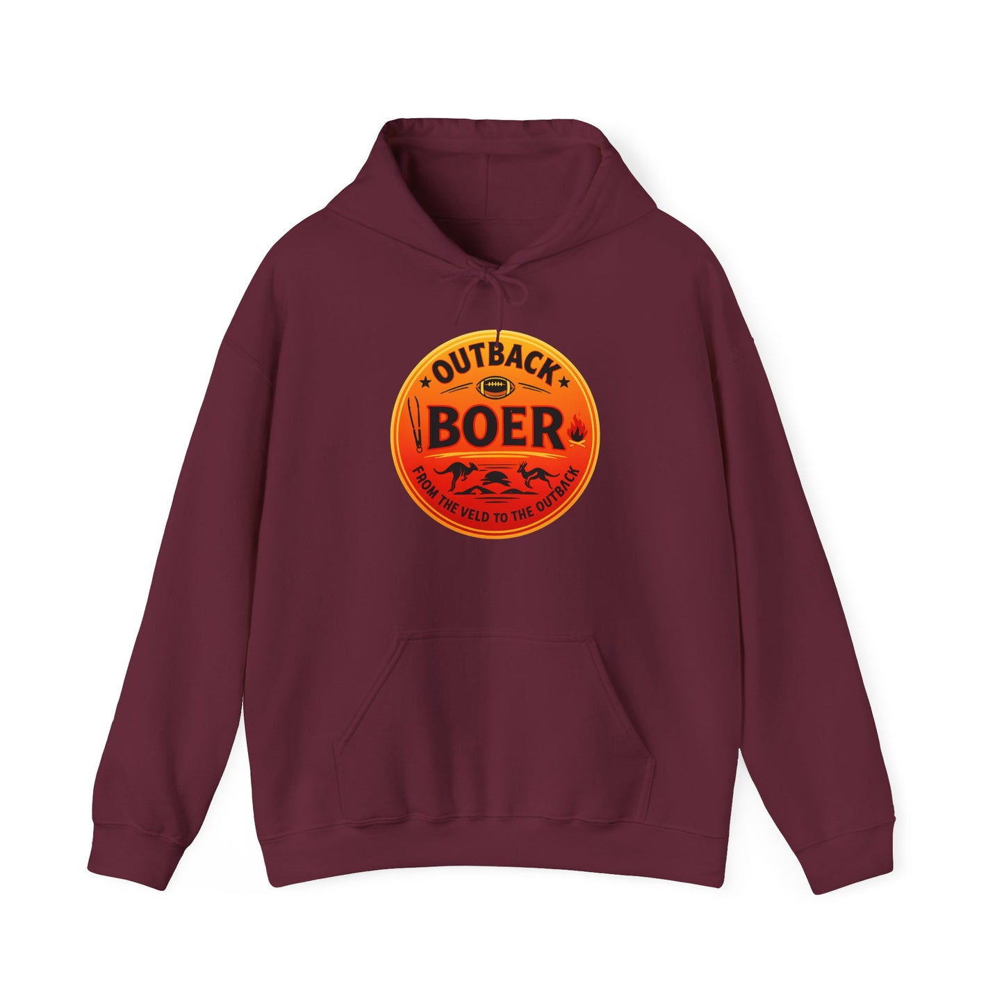 Outback Boer Logo Hoodie – Australian Outback Vintage Badge Sweatshirt