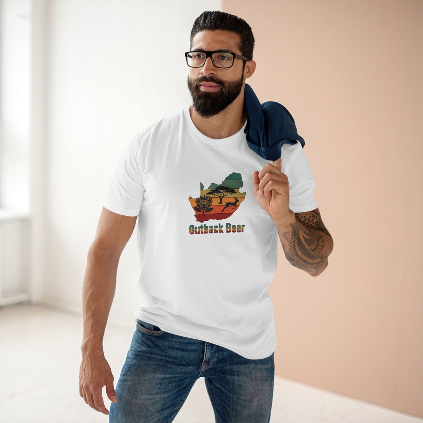 South Africa Silhouette Tee — Sunset Safari Map Graphic
