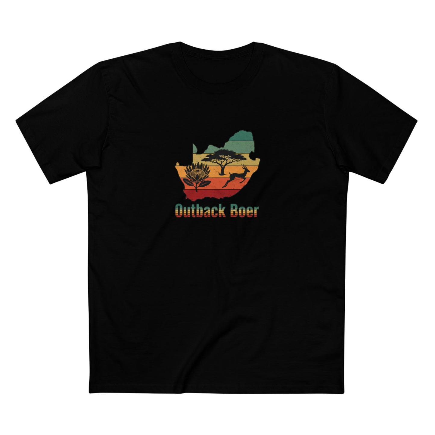 South Africa Silhouette Tee — Sunset Safari Map Graphic