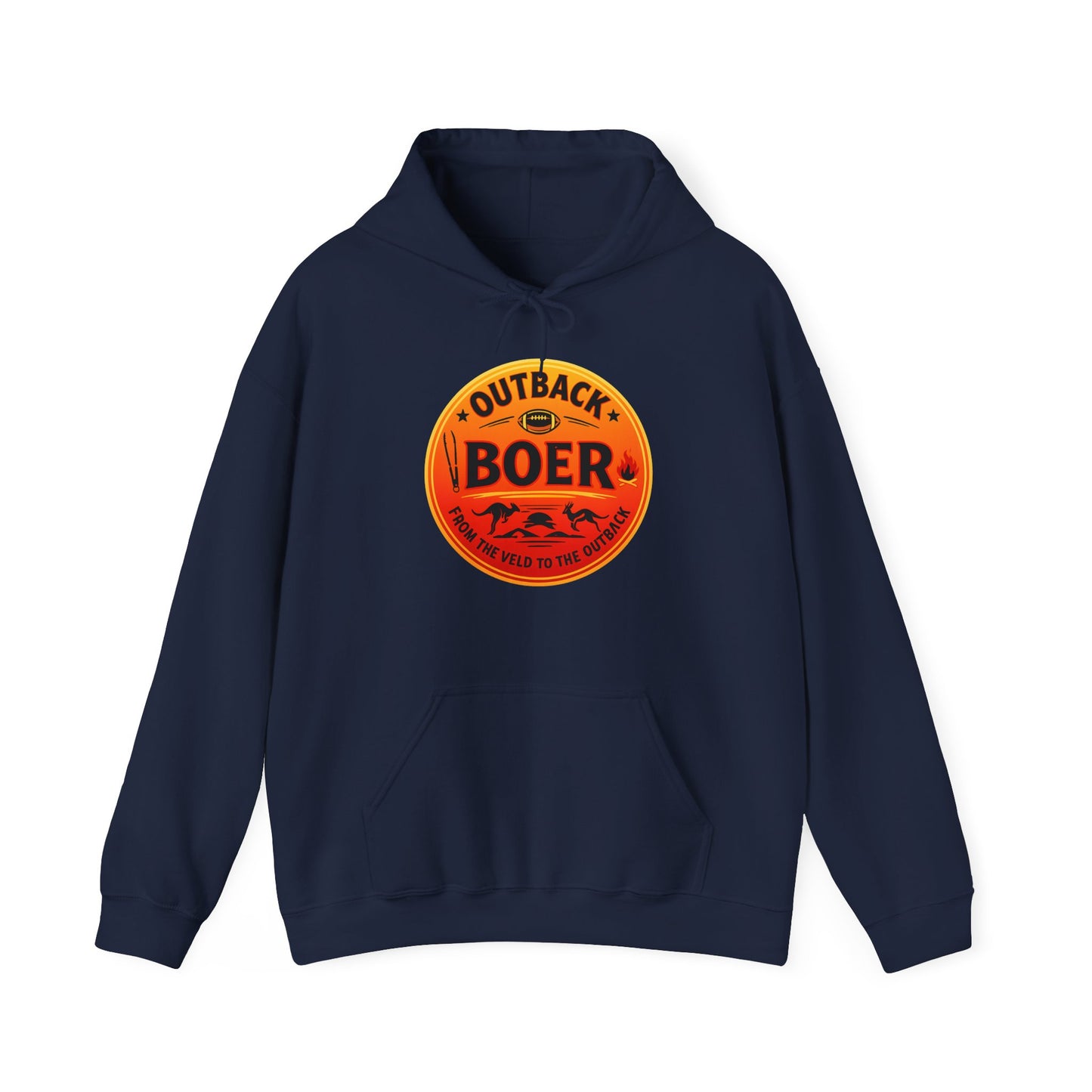 Outback Boer Logo Hoodie – Australian Outback Vintage Badge Sweatshirt